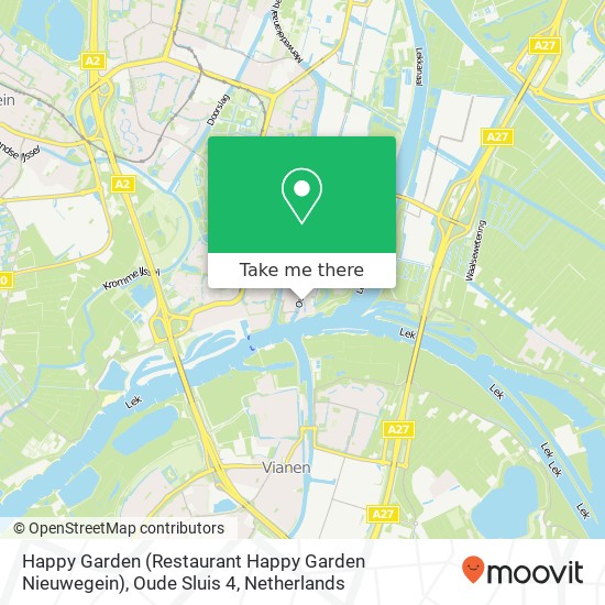 Happy Garden (Restaurant Happy Garden Nieuwegein), Oude Sluis 4 map