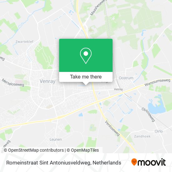Romeinstraat Sint Antoniusveldweg map