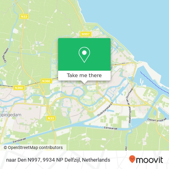 naar Den N997, 9934 NP Delfzijl Karte