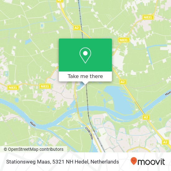 Stationsweg Maas, 5321 NH Hedel map