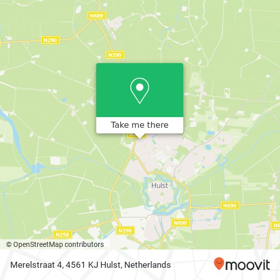 Merelstraat 4, 4561 KJ Hulst map