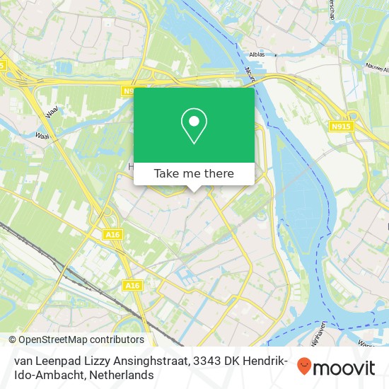 van Leenpad Lizzy Ansinghstraat, 3343 DK Hendrik-Ido-Ambacht map