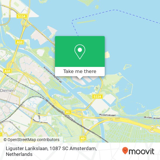 Liguster Larikslaan, 1087 SC Amsterdam map