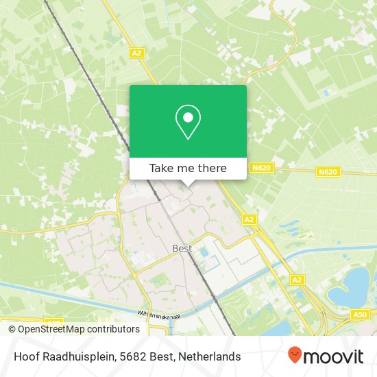 Hoof Raadhuisplein, 5682 Best Karte