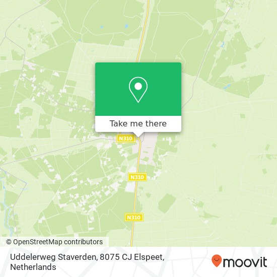 Uddelerweg Staverden, 8075 CJ Elspeet map