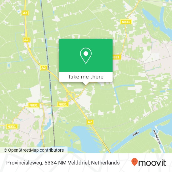 Provincialeweg, 5334 NM Velddriel map