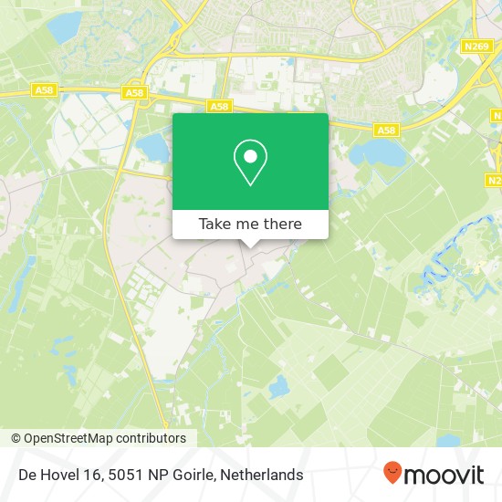 De Hovel 16, 5051 NP Goirle Karte