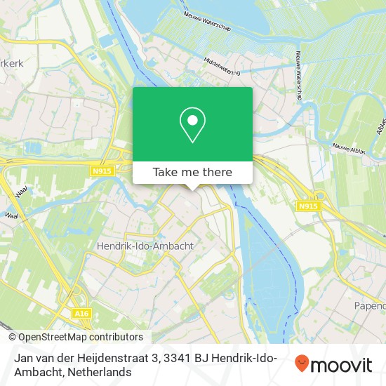 Jan van der Heijdenstraat 3, 3341 BJ Hendrik-Ido-Ambacht map