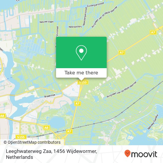 Leeghwaterweg Zaa, 1456 Wijdewormer map