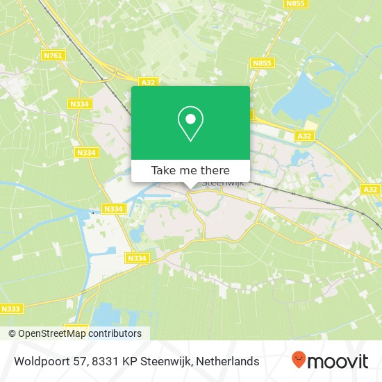 Woldpoort 57, 8331 KP Steenwijk Karte