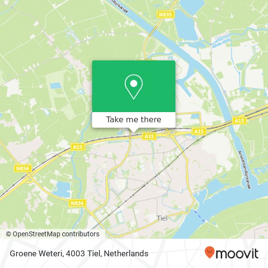 Groene Weteri, 4003 Tiel map