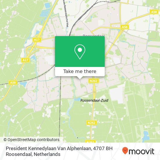 President Kennedylaan Van Alphenlaan, 4707 BH Roosendaal map