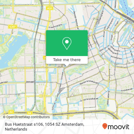 Bus Huetstraat s106, 1054 SZ Amsterdam Karte