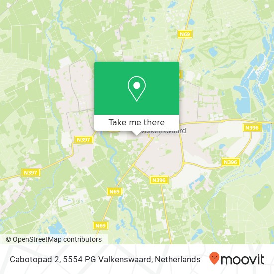 Cabotopad 2, 5554 PG Valkenswaard map