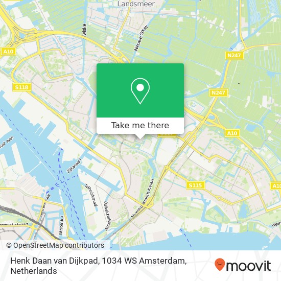 Henk Daan van Dijkpad, 1034 WS Amsterdam Karte