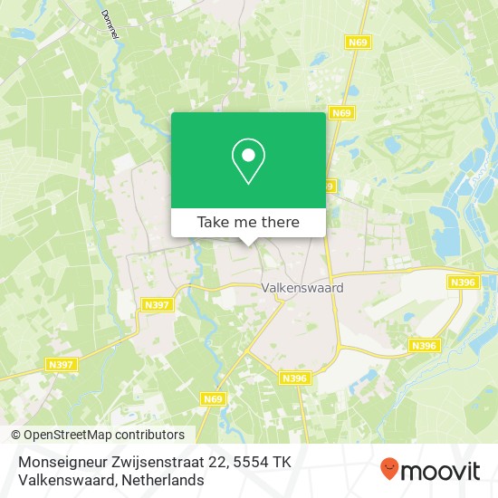 Monseigneur Zwijsenstraat 22, 5554 TK Valkenswaard map