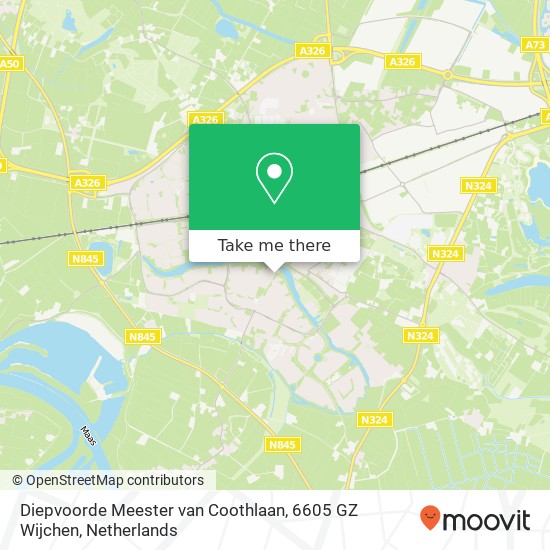 Diepvoorde Meester van Coothlaan, 6605 GZ Wijchen map