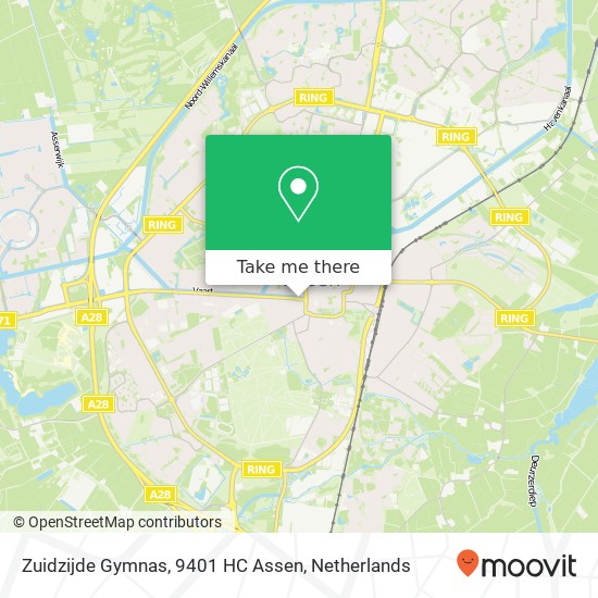 Zuidzijde Gymnas, 9401 HC Assen map