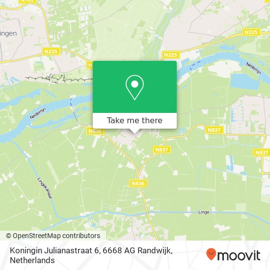 Koningin Julianastraat 6, 6668 AG Randwijk map