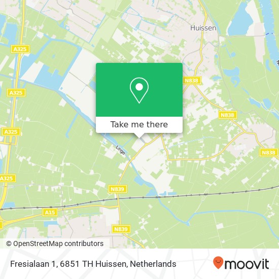 Fresialaan 1, 6851 TH Huissen Karte