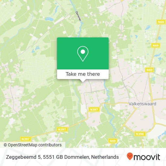 Zeggebeemd 5, 5551 GB Dommelen map