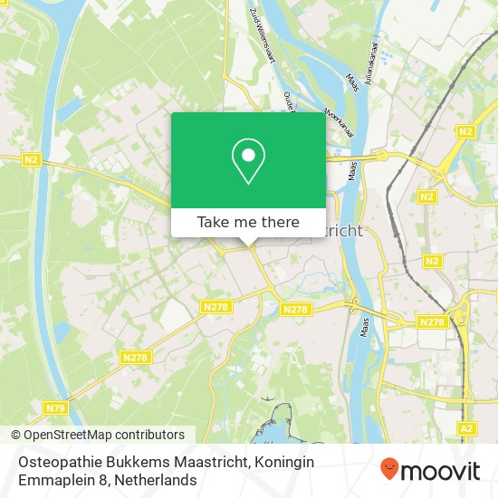 Osteopathie Bukkems Maastricht, Koningin Emmaplein 8 map