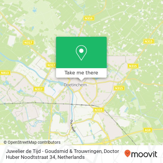 Juwelier de Tijd - Goudsmid & Trouwringen, Doctor Huber Noodtstraat 34 map