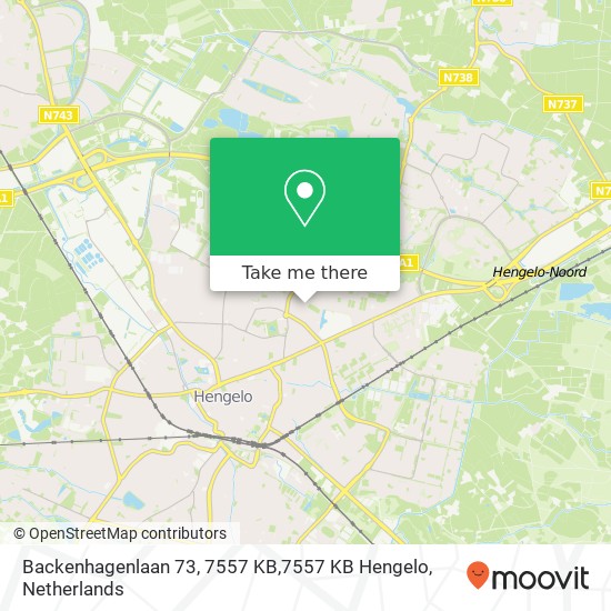 Backenhagenlaan 73, 7557 KB,7557 KB Hengelo Karte