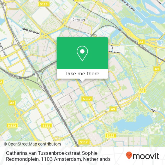 Catharina van Tussenbroekstraat Sophie Redmondplein, 1103 Amsterdam Karte