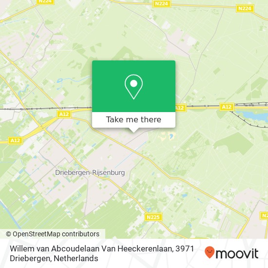 Willem van Abcoudelaan Van Heeckerenlaan, 3971 Driebergen Karte