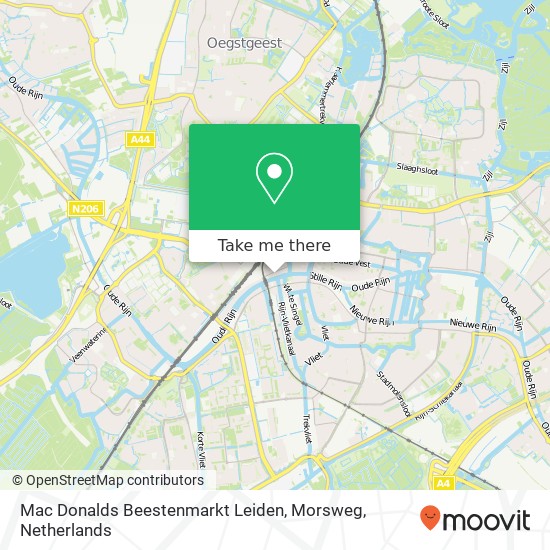 Mac Donalds Beestenmarkt Leiden, Morsweg map