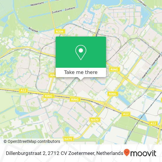 Dillenburgstraat 2, 2712 CV Zoetermeer map