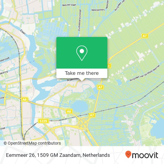 Eemmeer 26, 1509 GM Zaandam map