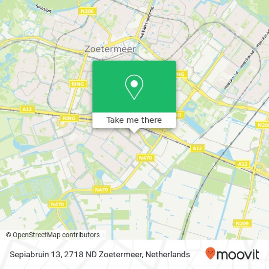 Sepiabruin 13, 2718 ND Zoetermeer map
