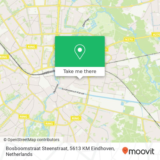 Bosboomstraat Steenstraat, 5613 KM Eindhoven map