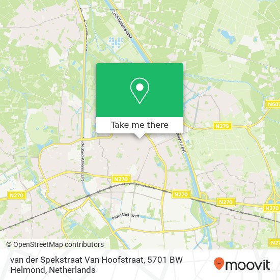 van der Spekstraat Van Hoofstraat, 5701 BW Helmond map