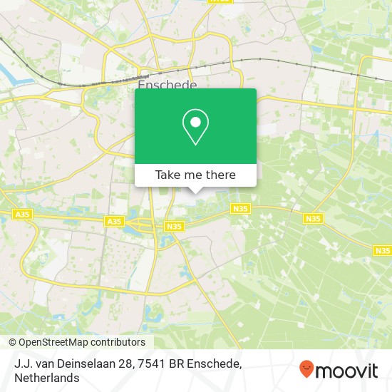 J.J. van Deinselaan 28, 7541 BR Enschede map