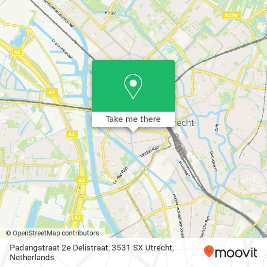 Padangstraat 2e Delistraat, 3531 SX Utrecht map