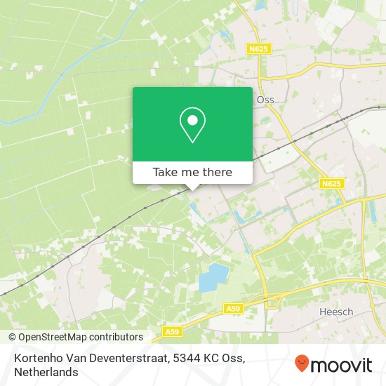 Kortenho Van Deventerstraat, 5344 KC Oss map