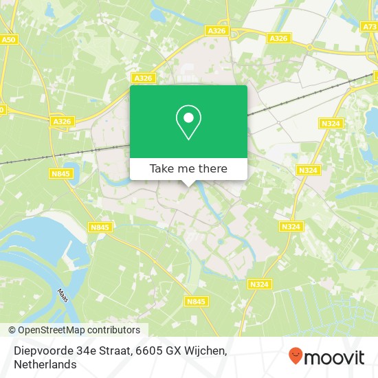 Diepvoorde 34e Straat, 6605 GX Wijchen map