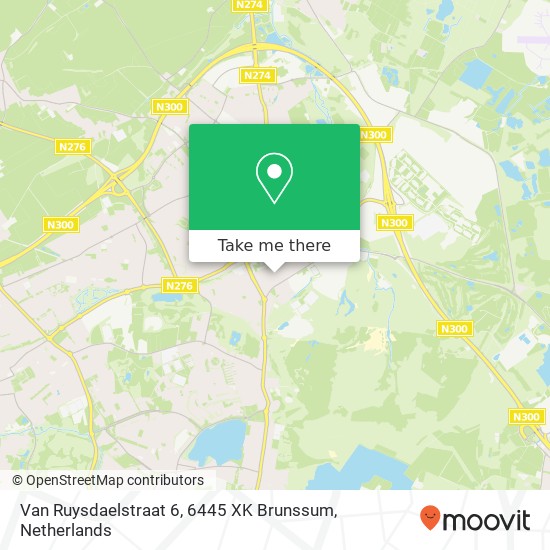 Van Ruysdaelstraat 6, 6445 XK Brunssum map