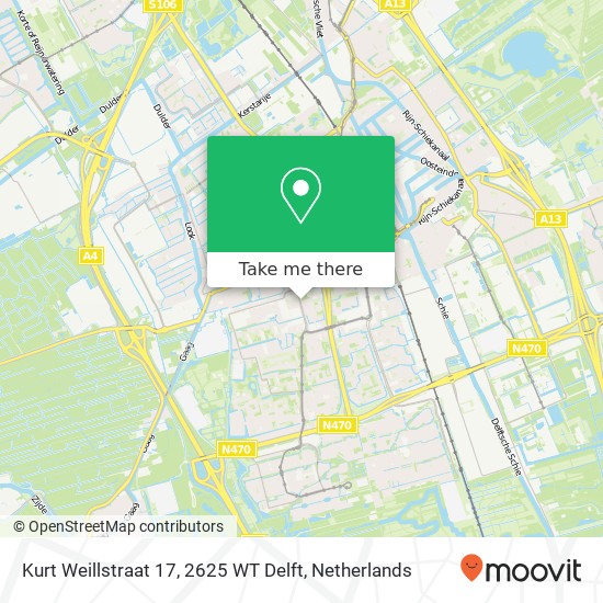 Kurt Weillstraat 17, 2625 WT Delft map