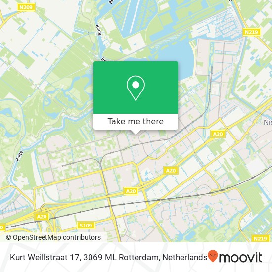 Kurt Weillstraat 17, 3069 ML Rotterdam map