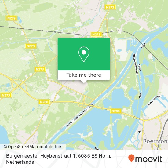 Burgemeester Huybenstraat 1, 6085 ES Horn map