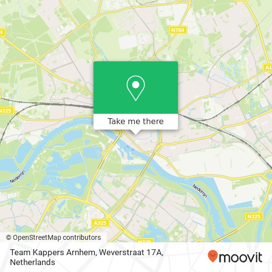 Team Kappers Arnhem, Weverstraat 17A map