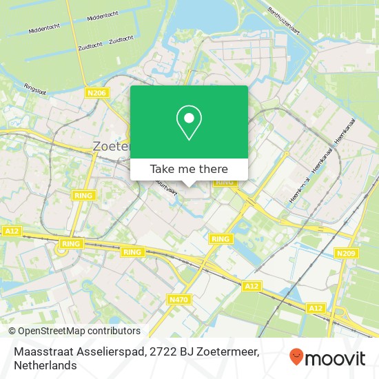 Maasstraat Asselierspad, 2722 BJ Zoetermeer map