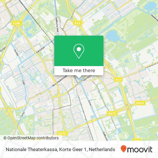 Nationale Theaterkassa, Korte Geer 1 map