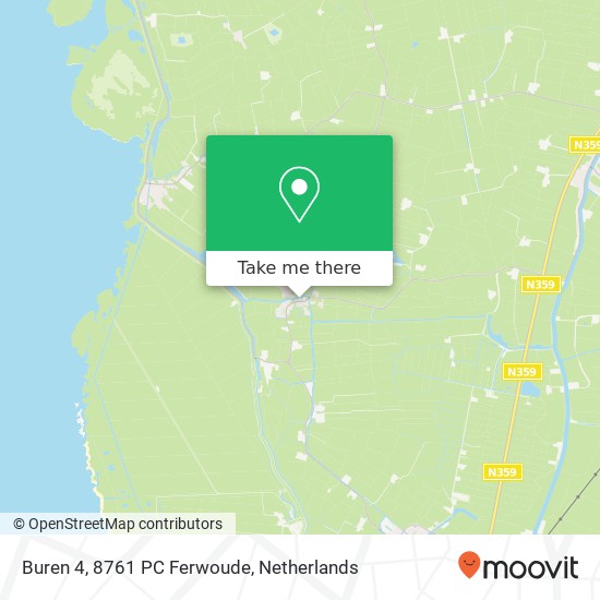 Buren 4, 8761 PC Ferwoude map