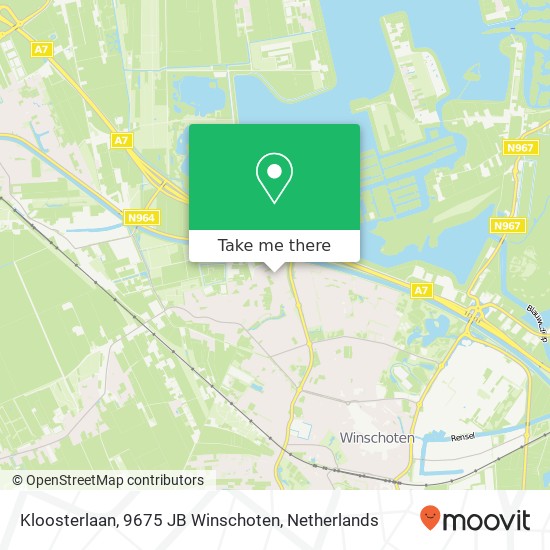 Kloosterlaan, 9675 JB Winschoten map