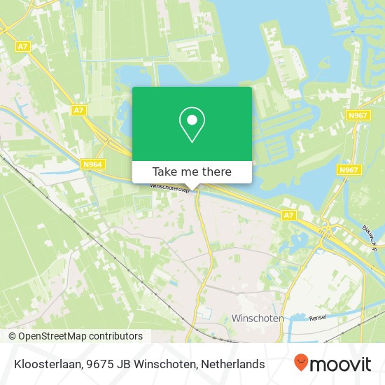Kloosterlaan, 9675 JB Winschoten map